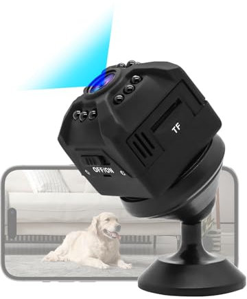 Andoer Mini 1080P Wireless Monitor Camera Smart WiFi Security Camera Built-in Battery Supports Night Vision Motion Detection for Home Office with Mounting Bracket