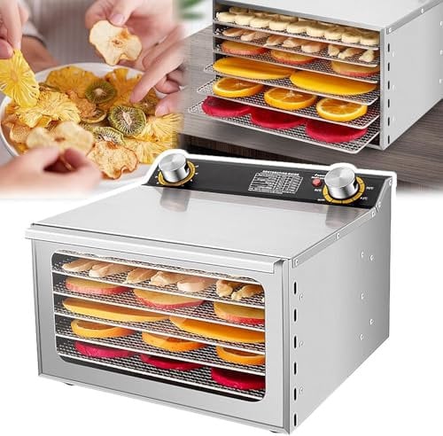 GYDUHYE 400w Freeze Dryer, Freeze Dried Machine, 6/8/12 Layers+Timing: 0-12 H, Temperature: 35-90 ℃+6 Inch Fan Blade, 360° Fan, for Fruits, Vegetables, Meat, Seafood(Size:6layers)