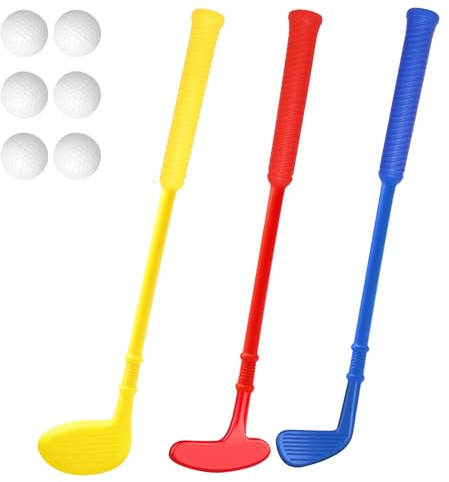 Dyienocs Mini mazze da golf in plastica per bambini Set di mazze da golf per bambini Giocattoli da golf per interni ed esterni regalo di compleanno per ragazzi ragazze