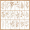 Wild Flower Stencils, 18Pcs Reusable Plant Art Drawing Templates - Versatile Plant Themed Painting Template for Scrapbooking, Canvas, Card Making, Window, Wall Decor