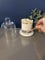 Mabel & Ivy Glass Bell jar containing luxury long white tip matches candle care clear white glass striking pad box present gift set (White & clear)