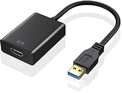 Yabonie USB to HDMI Adapter, USB 3.0 to HDMI Adapter 1080P Full HD Video Audio Multi Monitor Converter Adaptor Compatible with Windows 11/10/8.1/8/7 for PC Laptop Projector HDTV
