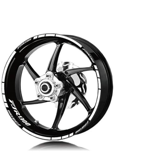 SHYYBD Adesivi Ruota Adesivi per Cerchi Riflettenti per Moto Adesivi per Cerchi Interni Nastro Decorativo Accessorio per Y&amaha FJR1300 Fjr1300 Adesivi Ruote per Cerchioni(Bianco)