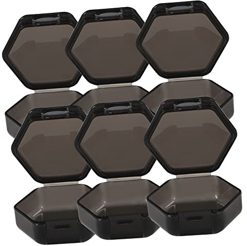 GARVALON 6Pcs Portable Pill Organizer Mini Travel Medicine Dispenser Double Grids Sealed Case for Tablets and Earplugs Compact Storage Container for Vitamins and Supplements