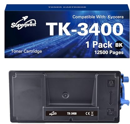 Superprint TK3400 Tonerkartusche (mit-Chip) Kompatibel für Kyocera TK-3400 Toner Cartridge für ECOSYS PA4500X MA4500fx MA4500x Drucker (TK3400, 1 Schwarz)