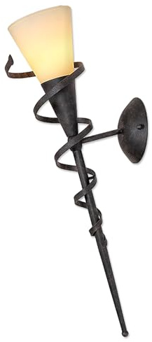 Wandfackel Wandleuchte mit Spirale Wandlampe E14 Rostfarben Scavoglas Leuchte 230V