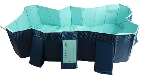 FAUOSWUK Piscina de Gran Tamaño, Piscina Inflable Grande de PVC Piscina Plegable Plegable para Niños Adultos Familia No Se Necesita Inflación Fácil de Transportar y Almacenar (2.6m / 8.5 pies)