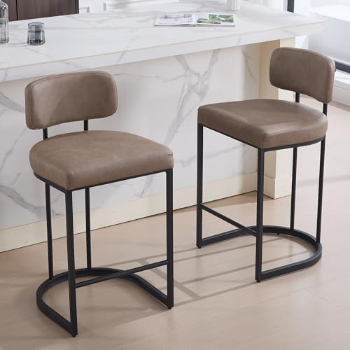 DAYALANE Barhocker 2er Set, Bar Stools industriell, Khaki