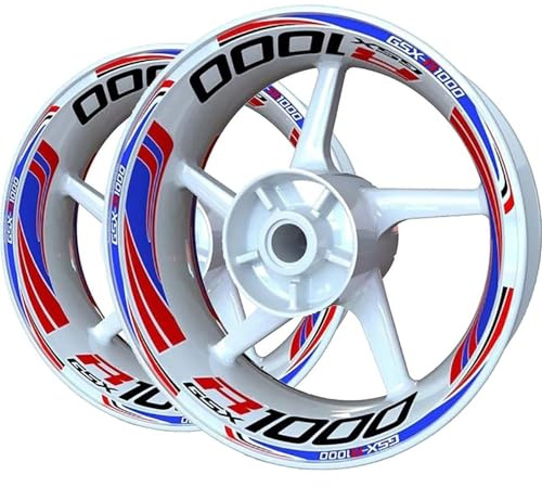 Aufkleber Motorrad Motorrad-Felgenaufkleber-Set Für Suzuki GSX-R 1000 GSX-R1000 GSXR GSXR1000 – Reflektierende Felgenaufkleber Und Nabenaufkleber Wetterfeste Felgenaufkleber(Farbe 1)