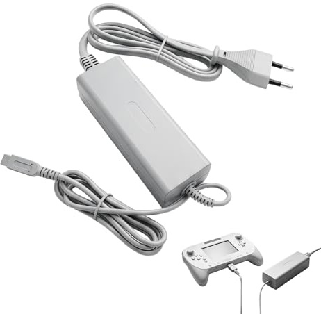 Cargador compatible con Wii U Gamepad, adaptador de corriente de repuesto para mando compatible con Nintendo Wii U, cable de alimentación de pared portátil con carga rápida y segura