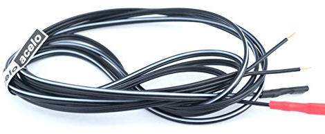 acelo - 2er Set oder einzeln: - Fahrrad - Lichtkabel , Doppelkabel, Kabel - z.B. für Fahrrad -in Längen 210cm, 100 cm oder 60 cm mit Flachstecker einseitig, zweite Seite abisoliert - 2-adrig - Original: acelo (Länge: 210 cm.)