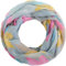 Compagno Damen Schal leichter Loop Damenschal mit Blumenmuster in dezenten Farben Loopschal, SCHAL Farbe:Grau-Blau