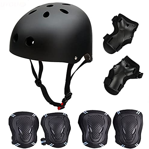 Skateboard / Skate Protektoren Set mit Helmet -- Skate Helmet Knie Pads Elbow Pads mit Handgelenkschoner für Roller Skate, BMX, Bike und Anderen Extreme Sports