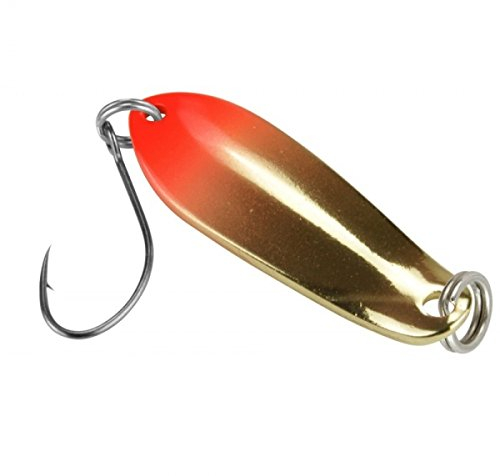 FTM Spoon Boogie Forellenblinker 1,6g - Blinker zum leichten Spinnfischen auf Forelle, Forellenköder für Forellenteich & See, Farbe:rot/goldfarben