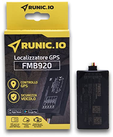 Runic 2G Localizzatore GPS per Auto, Moto e Furgoni, Installazione Fissa, 1 Mese di Servizio Cloud e SIM Dati Incluso