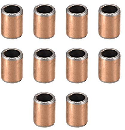 sourcing map Oilless Bushings 10Stk. Gleitlager, 4 mm Bohrung x 6 mm Außendurchmesser x 8 mm Länge, gewickelt