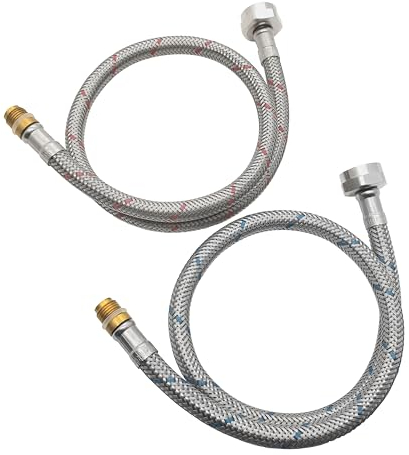 JOHO Anschlussschläuche Flexschlauch für Armatur Wasserhahn G 3/8x M10x 50CM DN8, Geflochtener Edelstahl Verbindungsschlauch für Mischbatterie Trinkwasserschlauch Flexibler Wasserhahnschlauch 2 Stück