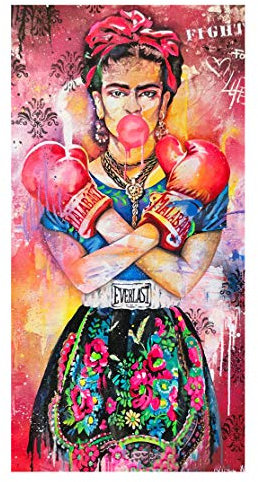 Vlies Leinwand Druckt Bild Moderne Pop-Art Banksy Street Graffiti Übergroßer Poster-Bilddruck Bunte Wandkunst Für Hauptdekor | Rahmenlos | 50×100Cm,Frida kahlo