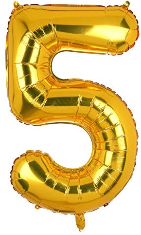 100 CM Groß Gold Zahl 5 Folienballon Luftballon Folien Mylar Riese MäDchen Helium Luftballons Geburtstag Party Deko Lieferungen Baby