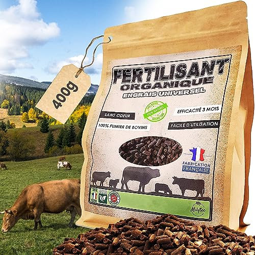 Milytec Engrais Plantes Vertes Naturel Bio, NPK, Fertilisant Universel 400g, Fabrication Française. Naturel Et sans Odeur. 100% Organique. Utilisation en Intérieur Et Au Jardin. Idéal Géranium.