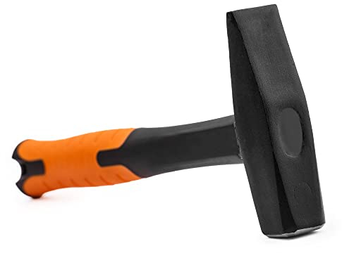 Mivos Martello da Fabbro 500 g - Tipo Tedesco - Martello da Banco con Testa Forgiata in Acciaio e Manico in Fibra di Vetro - Martello da Meccanico con Manico Ergonomico Antiscivolo
