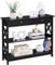 Yaheetech Console Table with Drawer and Storage Shelves, Wooden Console Sofa Table, 3-Tier Hallway Table for Entryway Living Room Bedroom, Easy Assembly, Black