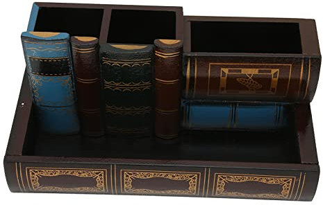 Desk Storage Box, Pencil Pen Holder, Retro Style Wooden Desk Storage Box, Office Desk, Art Supplies Desk Storage Organizer