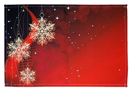 texpot 2 Stück Platzdeckchen 30 x 45 aus 100% Polyester Sterne Schneeflocken Gold rot