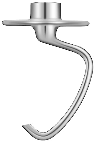 K45DH Knethaken-Aufsatz aus Edelstahl, kompatibel mit Kitchen-Aid 4,5–5 Quart Kippkopf-Standmixer K45 K45SS KSM90 KSM110 KSM150 KSM75, Brothaken-Ersatz