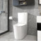Robanmoa Rimless Close Coupled Toilet WC, Comfort Height Bathroom Toilets Back to Wall White Ceramic Toilet Pan & Dual Flush Cistern Soft Close Seat Oval Elongated Toilet