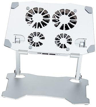 OSALADI Support Ordinateur Portable Réglable Ventilateurs Tablette Ordinateur Portable Inclinaison Hauteur Réglable Silicone Antidérapant Nuque Dos Confortable