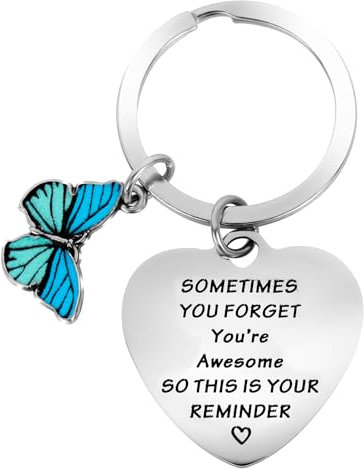 Amabro Inspirational Keyring Gifts for Women, Motivational Keychain Encouragement Thank You Appreciation Gifts for Mother Colleague Coworker Boss Teacher(Blue)