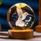 ZFFLYH 3D Crystal Ball Cadeaux d'animaux, Boule De Cristal Night Light Figurines Décor Verre Animaux Figurine Colibri Stuff Ornament Verre Boule Décorative pour Le Bureau À La Maison,Hummingbirds