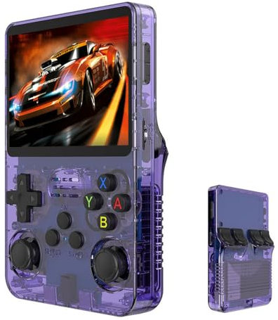 Consola de juegos Keyboy Inlighte, consola de juegos portátil retro r36s, consola de juegos Keyboy, juegos retro Keyboy, portátil retro, pantalla HD de 3,5 pulgadas, compatible con (Purple,128g)