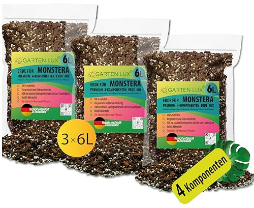 Premium Monstera Erde 18L-4-Komponenten Erde für Monstera-schnell entwässernde Erde für die Aufzucht und Umpflanzung von Pflanzen.