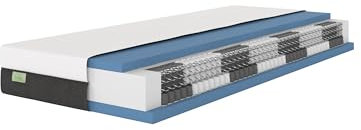 DREAMSTAR Premium 1000er Taschenfederkernmatratze I ergonomische 7-Zonen Tonnentaschenfederkernmatratze I Höhe 22 cm I Härtegrad 3 (H3) 80-100 kg I 90 x 200 cm