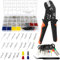 813 Stück Kfz Steckverbinder mit Crimpzange Set,Crimpzange für 0,25-1.5mm²（AWG 23-16）,Kabel Steckverbinder 1,0/1,5/1,8/2,2/2,5/2,8/3,5mm,Kabelverbinder Crimpzange Set für Motorräder,Autos,Boote