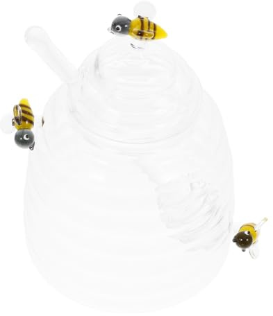 LIGIGWASH Glass Honey Dispenser Stirrer Honey Jar Container for Kitchen and Syrup