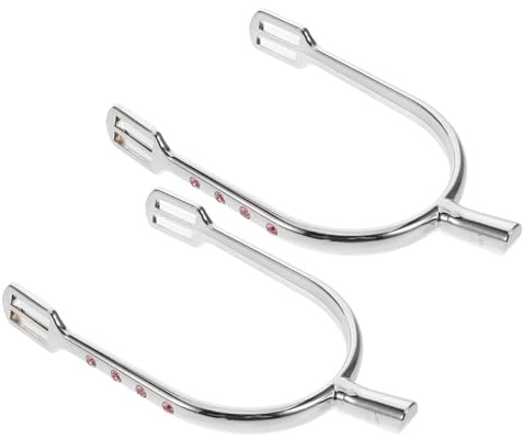 Toyvian Zinklegierung Pferdesporen Damen Bling mit Kristallverzierung Englische Runde Kanten Sporen Vielseitig Einsetzbar für Reitsport und Pferdezubehör