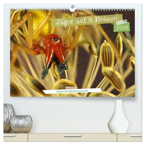 Jäger auf acht Beinen (hochwertiger Premium Wandkalender 2026 DIN A2 quer), Kunstdruck in Hochglanz