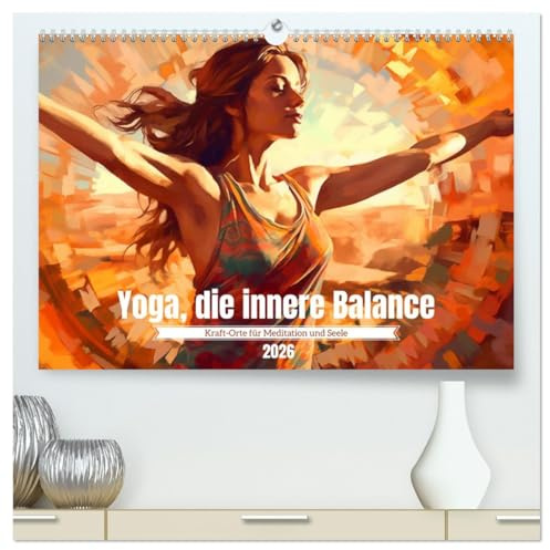Yoga, die innere Balance (hochwertiger Premium Wandkalender 2026 DIN A2 quer), Kunstdruck in Hochglanz: Übungen, Meditation und innere Einkehr durch Yoga (CALVENDO Gesundheit)