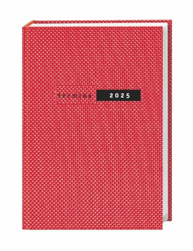 Terminer A5, Struktur rot 2025: Schicker Terminkalender mit hochwertigem Struktureinband. Buch-Kalender mit Lesebändchen. Wochenplaner mit 152 Seiten. ... Planen von Terminen. (Kalenderbücher Heye)