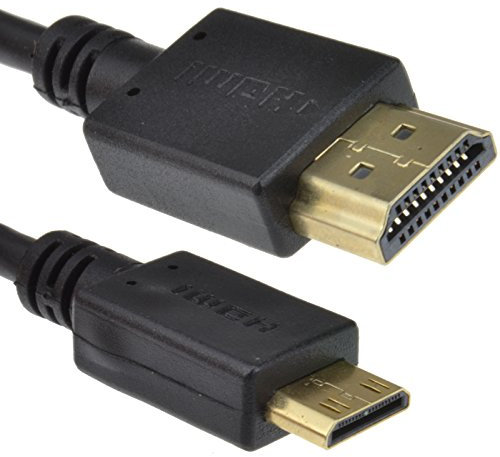 kenable Mini HDMI Type C Male Plug to HDMI Male Cable Lead GOLD 2m [2 metres]