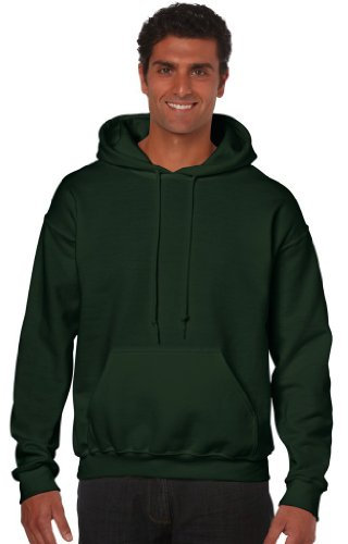 Gildan Herren-Sweatshirt mit Kapuze und Tasche Grün Waldgrün XX-Large