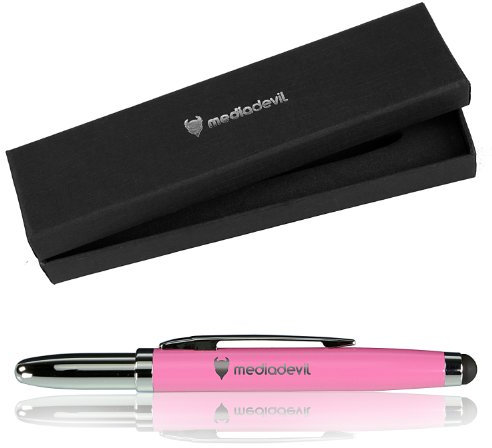 MediaDevil Touchscreen Stylus (Pink) for Tablets & Smartphones (e.g. Apple iPad, iPhone, Samsung Galaxy Tab) -