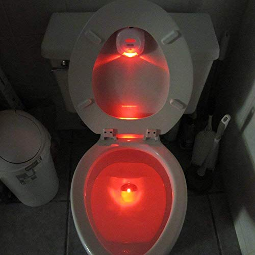 OriGlam® Motion Activated Toilet Night Light, Auto Motion Sensor Toilet Seat Night Light Bathroom Nightlight with Red and Green Light