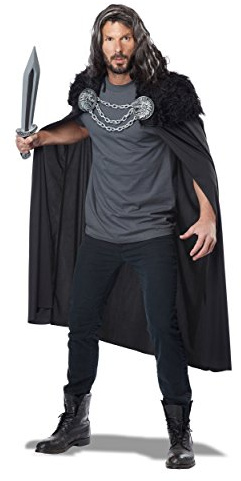 California Costumes Men's Wolf Clan Warrior Cape, Black, One Size