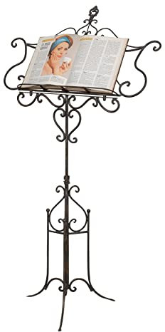 Biscottini support livre au soleil 140x50x85 cm | Support de livre debout | Porte menu restaurant en fer forgé | Pupitre musique pliable