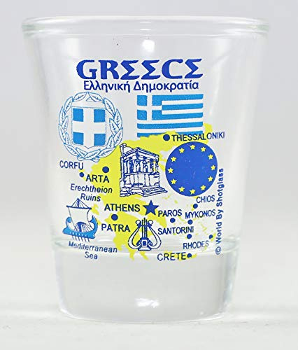 Greece EU Series Landmarks and Icons Collage Shot Glass by World By Shotglass