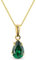 MIORE Schmuck, Goldkette Damen, Smaragd Edelstein Kette mit Kettenanhänger Gold, Gliederkette Gold 9 Karat 375 Gelbgold, 45 cm lang, Halskette Damen